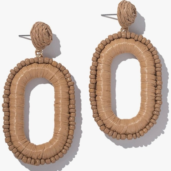 Accessories - Beaded Raffia Boho Earrings
